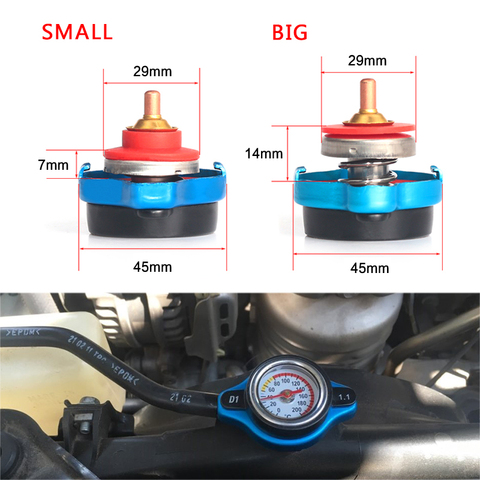 Tapa de radiador térmico para coche de estilismo de motocicleta D1 Spec, cubierta de tanque, medidor de temperatura del agua con utilidad segura, 0,9 Bar/1,1 Bar/1,3 Bar ► Foto 1/6