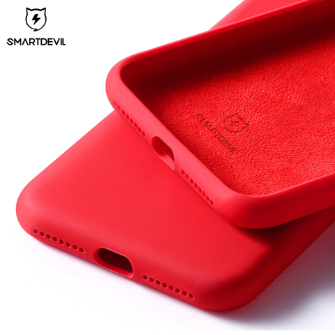 SmartDevil-funda de silicona de Color sólido para iPhone, funda suave y sencilla para teléfono móvil iPhone 12 Pro Max 11 7 8 Plus XR X XS SE2022 ► Foto 1/6