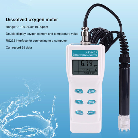 AZ8403 analizador de oxígeno acuario Medidor de densidad de oxígeno Sensor oxígeno disuelto mar agua dulce calidad oxigenador ► Foto 1/6