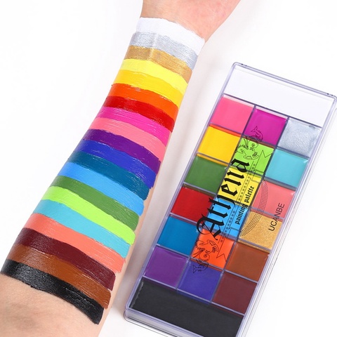 20 colores cosméticos seguros tatuaje Flash pintura arte maquillaje para fiesta de Halloween elegante vestido belleza paleta cara pintura al óleo ► Foto 1/6