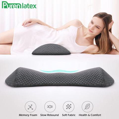 PurenLatex-almohada ortopédica Lumbar, cojín de espuma viscoelástica para aliviar el dolor de espalda y espalda, almohada de hernia de disco Lumbar ► Foto 1/6