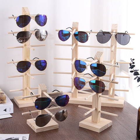 Múltiples capas de madera gafas de estantes de muestra gafas puesto expositor de soporte para múltiples parejas gafas mostrar las mujeres WJ519 ► Foto 1/6