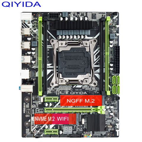 QIYIDA X99 placa base 4 canales Intel XEON E5 X99 LGA2011-3 toda la serie DDR4 RECC NON-ECC memoria NVME USB3.0 SATA ► Foto 1/6