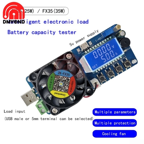 Probador de capacidad de batería de carga electrónica FX25 4A 5A, Detector de potencia USB de carga electrónica de corriente constante, resistencia ajustable ► Foto 1/6