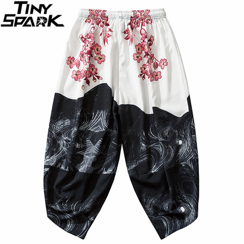 Pantalones de chándal japoneses de estilo Hip Hop para hombre, ropa de calle con estampado Floral Harajuku, holgados, informales, delgados, de estilo japonés, 2022 ► Foto 1/6