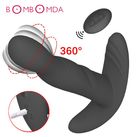 Vibrador con tapón Anal giratorio de 360 grados, masajeador de próstata masculino, tapón Anal, juguete sexual vibrador para hombres, estimulación del punto G ► Foto 1/6