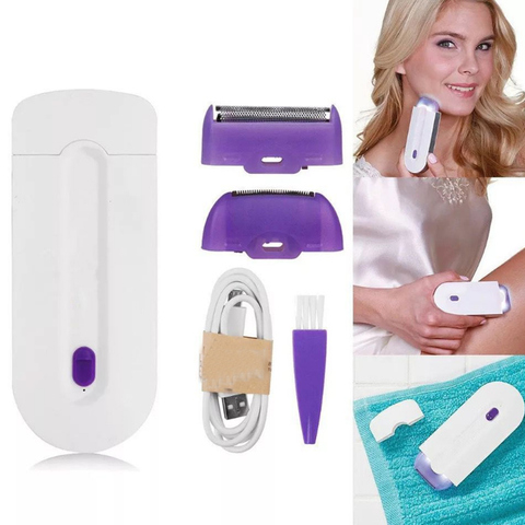 Depiladora recargable por USB para mujer, herramienta de depilación portátil, afeitadora rotativa para cuerpo, cara, piernas, Bikini, labios, depilación láser F ► Foto 1/6