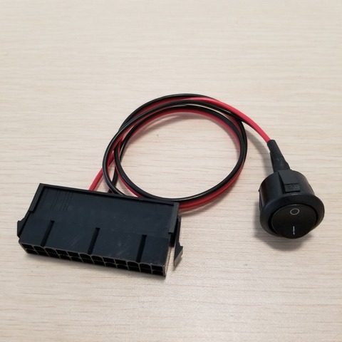 Conector hembra de 24 pines para servidor de PC, botón de arranque, Cable de alimentación 18AWG, autobloqueo, forma de barco, 50cm, diy, ATX, PSU ► Foto 1/4