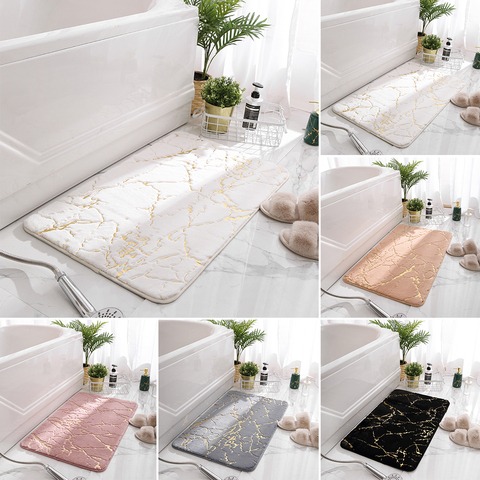 Alfombrillas antideslizantes para baño alfombras de baño de ducha súper absorbentes, suelo de inodoro suave, alfombras de pelo de conejo de imitación para decoración del hogar, 4 tamaños, 5 colores ► Foto 1/6