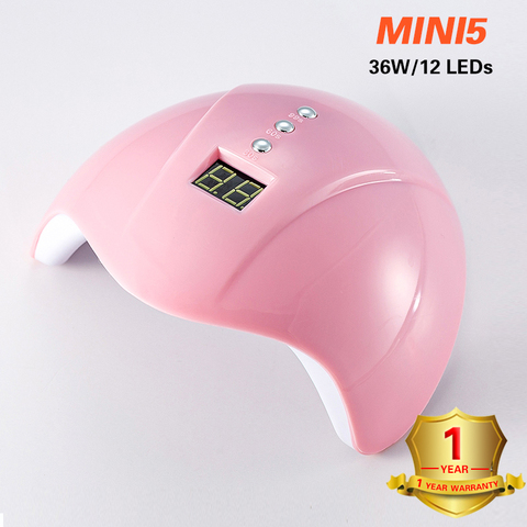 Lámpara de uñas 36W sol MiNi5A UV secador de uñas LED Cable USB portátil de uso en el hogar de uñas de Gel UV barniz secador 12 LEDs lámpara de uñas de arte ► Foto 1/6