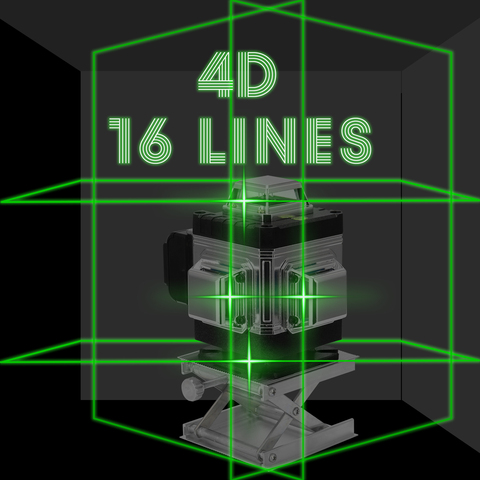 Autonivelante láser de 16 líneas, herramienta de nivelación de 360 °, pegatina de pared de suelo omnidireccional con línea oblicua Horizontal Vertical ► Foto 1/6