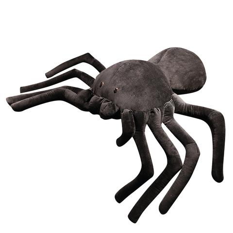 Gigante araña de peluche de juguete de gran tamaño negro fresco araña almohada Animal relleno suave cojín araña juguete para niños regalos de cumpleaños ► Foto 1/6
