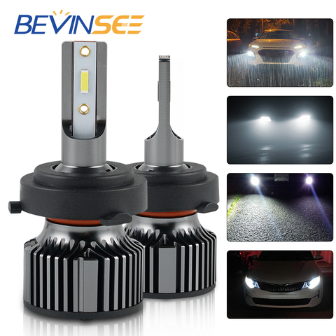 Bevinsee-bombillas LED para faro delantero de coche, casquillo adaptado para Hyundai Kona Genesis cupé Veloster, haz bajo, no turbo, H7 ► Foto 1/6