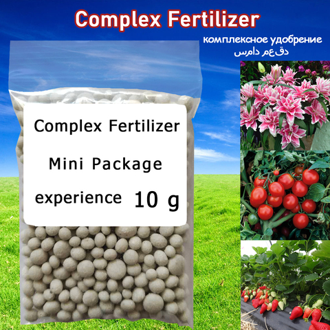 Fertilizante complejo NPK, 10g, nitrogen-fosfato-potásico, minipaquete, uso seguro y libre de contaminación, flores, plantas y alimentos ► Foto 1/6