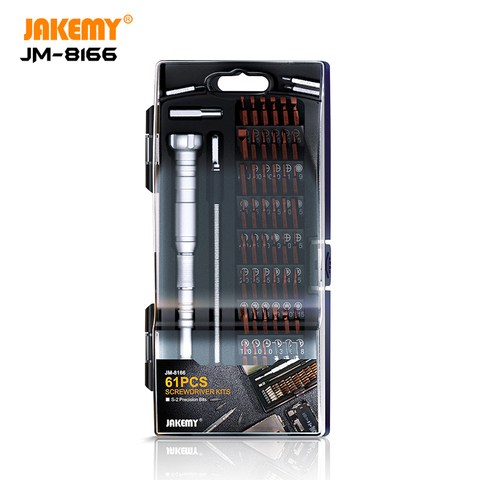 JAKEMY JM-8166 61 en 1 Juego de destornillador de precisión DIY kit de herramientas de mano de reparación para teléfono móvil almohadilla de juego de ordenador gafas ► Foto 1/5