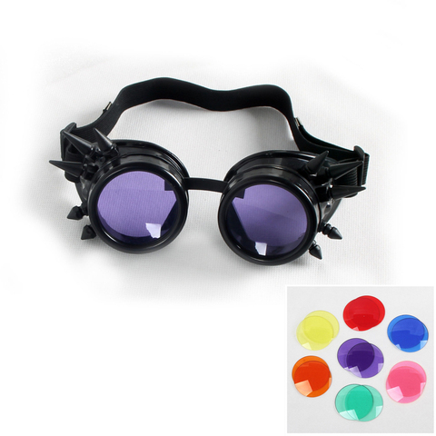 Anteojos coloridos Unisex, lentes de estilo Vintage, lentes góticos, de soldadura Punk Steampunk, geniales, un par ► Foto 1/5