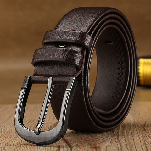 Cinturón de cuero de alta calidad para hombre, cinturón de lujo, clásico, Vintage, con hebilla, Pasek Do Spodni ► Foto 1/6