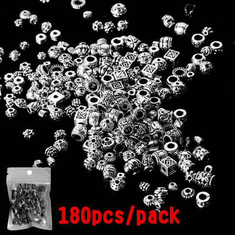 180 unids/pack plata tibetana variada de conectores antiguos cuentas espaciadoras sueltas para DIY pulsera de la joyería haciendo ► Foto 1/5