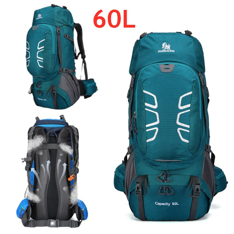 Mochila impermeable de gran capacidad para senderismo de 60L, resistente al agua, para hombre y mujer, para acampar, escalada, viajes, deporte ► Foto 1/6