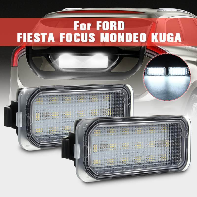 Luz de LED para placa de matrícula 2X para Ford FOCUS MK II FIESTA MK VII MONDEO MK IV KUGA S-MAX 2008-2022 ► Foto 1/6