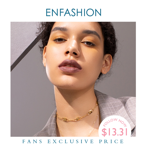 ENFASHION-gargantilla de cristal con cierre para mujer, collar Punk de acero inoxidable, Color dorado, joyería para mujer P193037 ► Foto 1/6