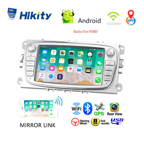 Hikity-Radio Multimedia con GPS para coche, Radio con reproductor, Android 8,1, 2 din, 7 pulgadas, WIFI, IOS, Android, Mirrorlink, estéreo, para Ford Focus ► Foto 1/5