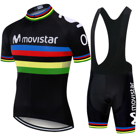 Traje deportivo de ciclismo de equipo Movistar para hombres, jersey personalizado, maillot, culotte, disponible talla 6XL, para verano, 2022 ► Foto 1/6