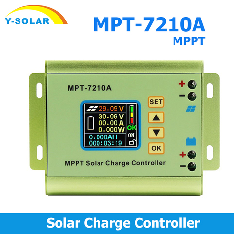 El controlador de carga Solar MPPT MPT-7210 de refuerzo de la batería de litio 0-10A mando LCD Solar Panel Solar para 24/36/V/48V/60V/72V batería ► Foto 1/6