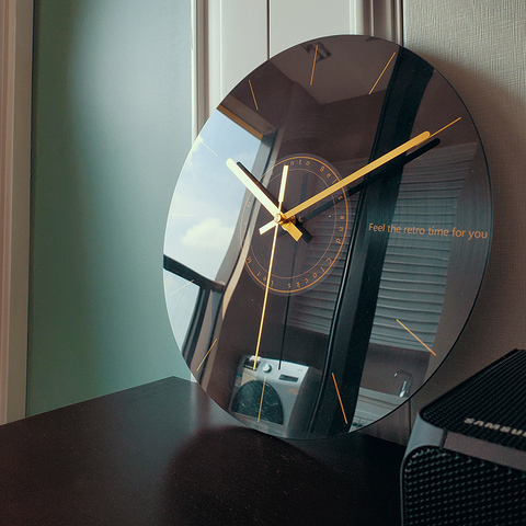 Reloj de pared silencioso de lujo para sala de estar, relojes con cristal para decoración del hogar, reloj de cocina grande y creativo ► Foto 1/6