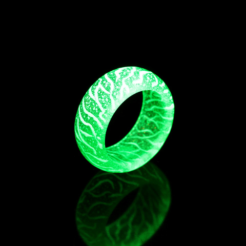 Anillo luminoso de luz nocturna para hombre y mujer, anillo de resina con diseño fluorescente que brilla en la oscuridad, regalos de joyería, 1 ud. ► Foto 1/6