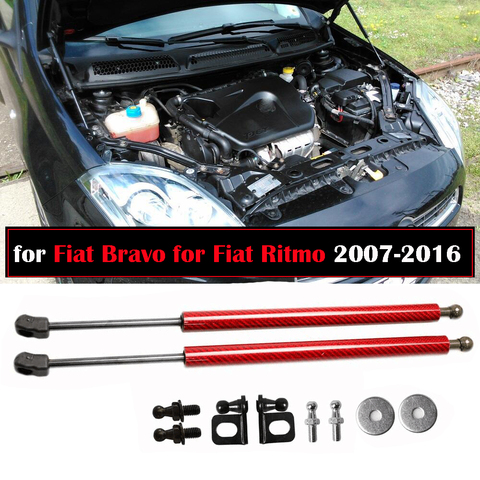 Resortes de Gas modificados para Fiat Bravo, capó delantero de capó, soporte de elevación de fibra de carbono, Ritmo para Fiat 2007-2016, 2x ► Foto 1/6