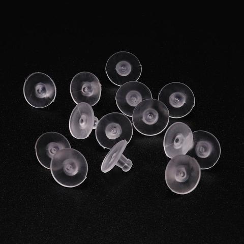 100 unids/lote de pendientes de goma de silicona con tapón de oído redondo, tapones bloqueados para pendientes, tapones traseros, suministros para joyería DIY ► Foto 1/6