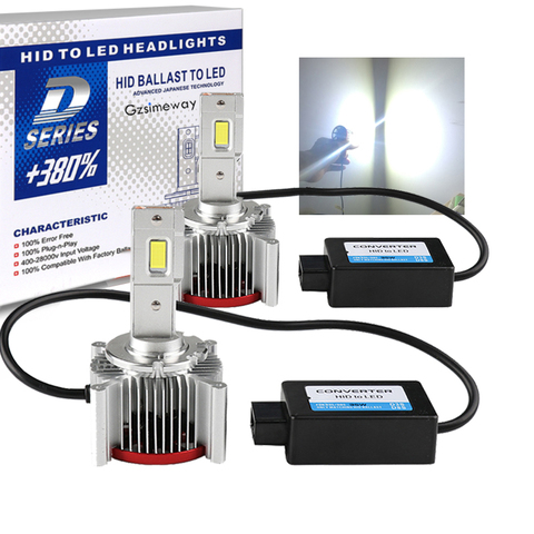 Uds coche D1S D4S D2S LED Canbus faro D3S D1R D2R D3R D4R D5S D8S bombilla 70W 17200LM Kit para reemplazar a escondió la conversión de las lámparas ► Foto 1/6