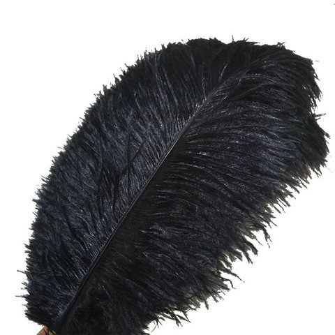 Plumas de avestruz negras para manualidades, plumas de avestruz para fabricación de joyas, plumas de decoración de boda, 15-70cm, 50 Uds. ► Foto 1/6