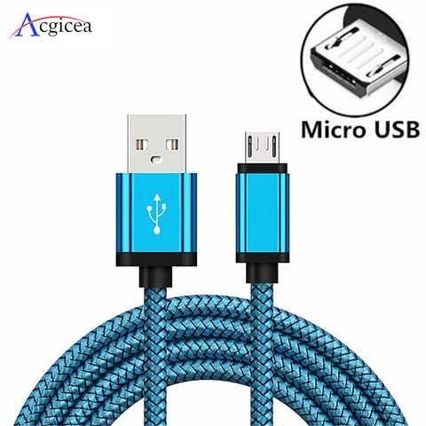 Cable USB a Micro USB 2A rápido de carga de Nylon USB sincronizar datos teléfono móvil Cable adaptador-cargador para Samsung Sony HTC LG cables para Android ► Foto 1/6