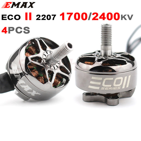 Motor sin escobillas Emax ECO II serie 2207 1700/1900/2400KV 3-6S, eje de rodamiento de 4mm para carreras de drones, Quacopter FPV, 4 Uds. ► Foto 1/6