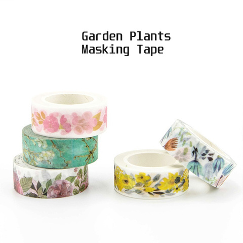 Plantas de jardín flores Washi Tape de papel suculentas de albaricoque decorativa cinta adhesiva álbum diario etiqueta A6342 ► Foto 1/6