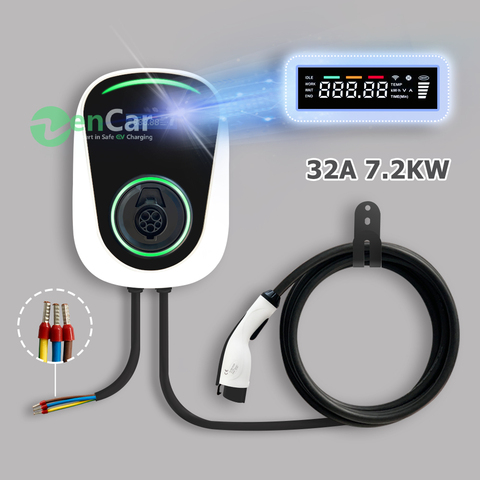 Estación de carga EV de 32A, conector tipo 1 de 7.2kw para vehículo eléctrico, enchufe y función de carga WIFI ► Foto 1/6