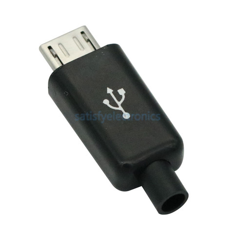 Conectores macho Micro USB, Kit de conectores macho con cubiertas, color negro, novedad, 5 uds. ► Foto 1/4