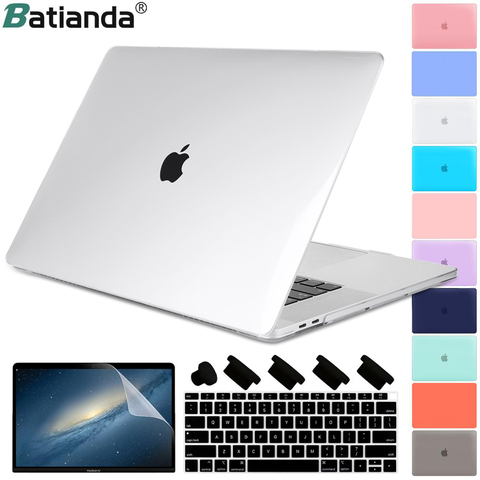 Para el nuevo MacBook Pro Retina 13 15 2022 A2159 A1932 A1990 Touch Bar y cubierta de teclado de cristal claro mate duro caso ► Foto 1/6