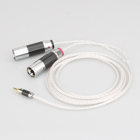 Cable adaptador de Audio macho equilibrado HIFI, 8 núcleos, OCC, chapado en plata, 4,4mm/3,5mm/2,5mm, TRRS equilibrado a Dual, 2x3 pines, XLR ► Foto 1/6