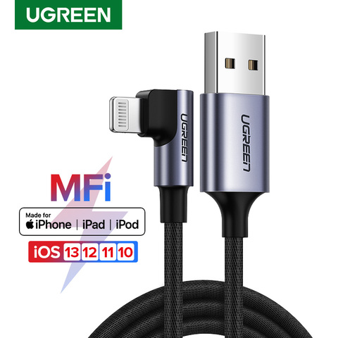 UGREEN-Cable USB Lightning MFi para iPhone 12 mini Pro Max, Cable de datos de carga rápida para iPhone X XR 11 8 ► Foto 1/6
