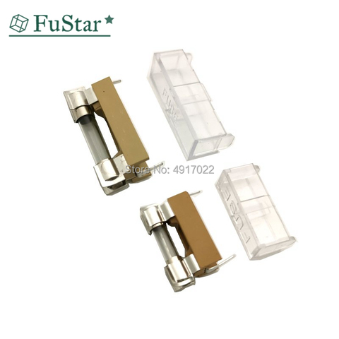 Portafusible de vidrio transparente con bloque de fusibles con tapa transparente, 5x20mm, 6x30mm, 250V, 10 juegos ► Foto 1/6