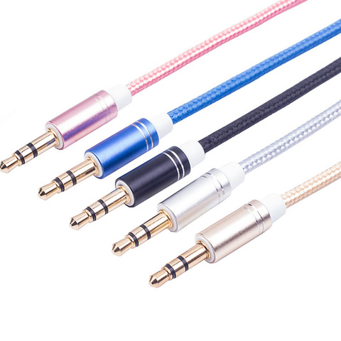 1M Cable de Audio Jack de 3,5mm 3,5mm macho a macho estéreo auxiliar de Cable para iPhone 6 iPhone 6 6S MP3 MP4 altavoz Cable AUX ► Foto 1/4