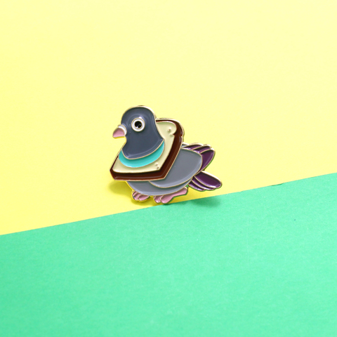 RNG-Pin de Metal esmaltado con forma de pájaro para mujer, broche de animales de dibujos animados, bolsa con insignia, joyería para solapas ► Foto 1/6