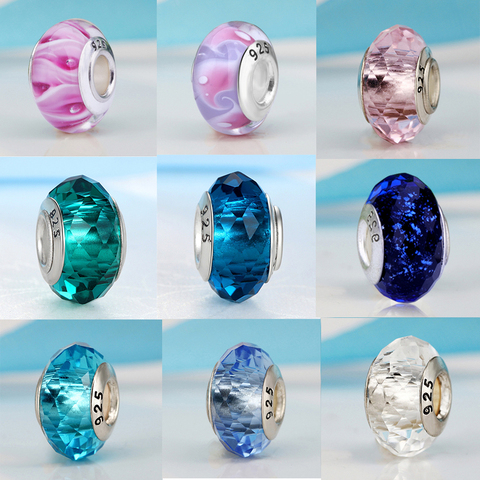 2022 nuevas cuentas de cristal de Murano Aolly, cuentas de Pandora para niñas, brazaletes de joyería de mujer ► Foto 1/6