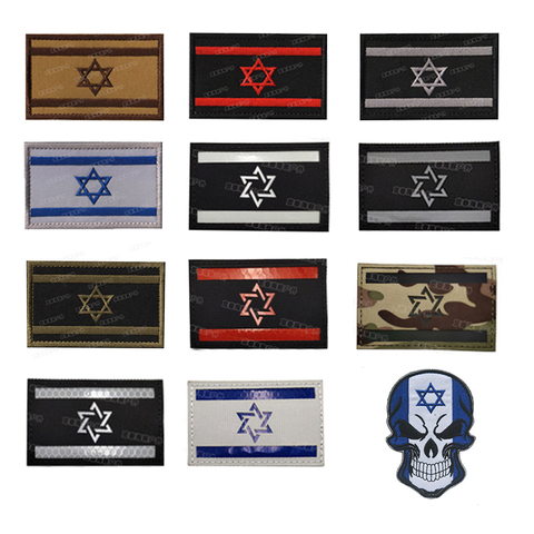 Parches de bandera nacional de Israel, bordado militar, uniforme táctico, insignia ► Foto 1/6