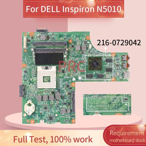 Para DELL Inspiron N5010 placa base de computadora portátil 09909-1 HM57 216-0729042 HM57 DDR3 placa base ► Foto 1/6