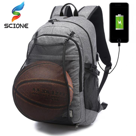 Mochila deportiva de baloncesto para hombre, morral escolar para adolescentes, mochila de balones de fútbol, portátil ► Foto 1/6