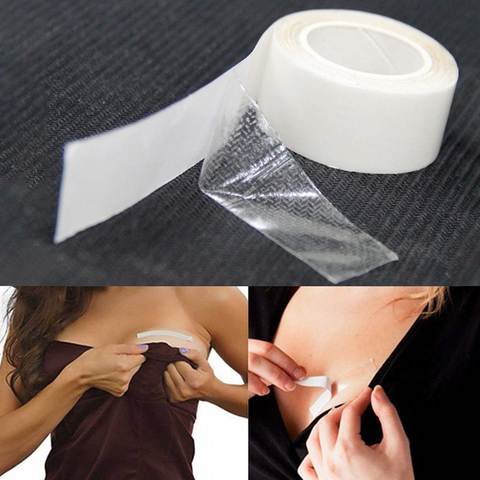 Cinta corporal para tetas, ropa de doble cara, antideslizante, peluca de pecho seguro, sujetador ultrafino, lencería Invisible, vestido autoadhesivo ► Foto 1/6